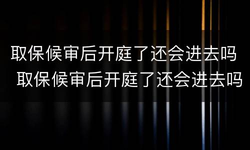 取保候审后开庭了还会进去吗 取保候审后开庭了还会进去吗会判刑吗