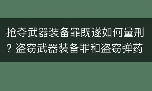 抢夺武器装备罪既遂如何量刑? 盗窃武器装备罪和盗窃弹药罪