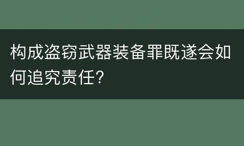构成盗窃武器装备罪既遂会如何追究责任?