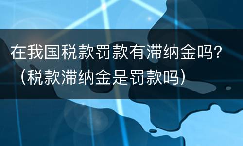 在我国税款罚款有滞纳金吗？（税款滞纳金是罚款吗）