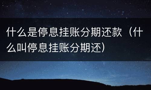 什么是停息挂账分期还款（什么叫停息挂账分期还）