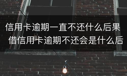 信用卡逾期一直不还什么后果 借信用卡逾期不还会是什么后果