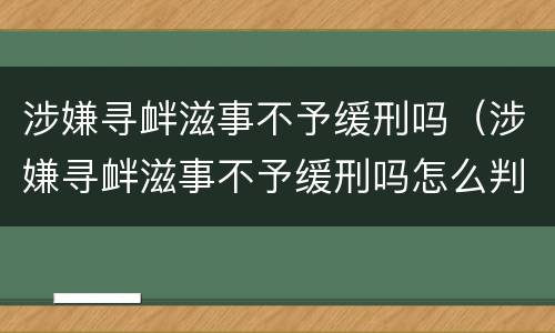 涉嫌寻衅滋事不予缓刑吗（涉嫌寻衅滋事不予缓刑吗怎么判）