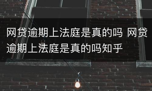 网贷逾期上法庭是真的吗 网贷逾期上法庭是真的吗知乎