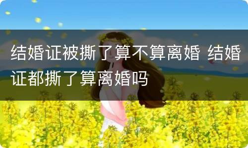 结婚证被撕了算不算离婚 结婚证都撕了算离婚吗