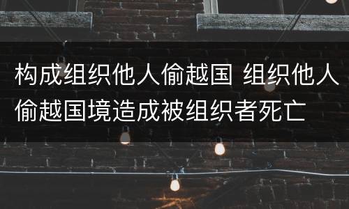 构成组织他人偷越国 组织他人偷越国境造成被组织者死亡