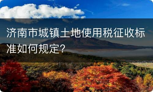 济南市城镇土地使用税征收标准如何规定?
