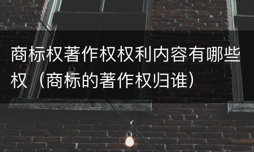 商标权著作权权利内容有哪些权（商标的著作权归谁）