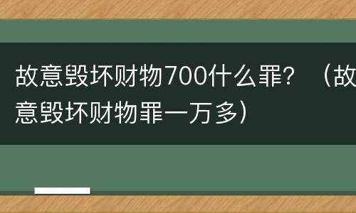 故意毁坏财物700什么罪？（故意毁坏财物罪一万多）