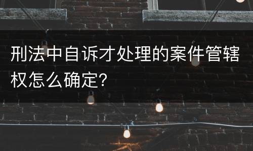 刑法中自诉才处理的案件管辖权怎么确定？