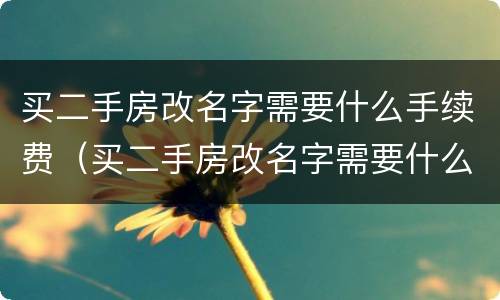 买二手房改名字需要什么手续费（买二手房改名字需要什么手续费和证件）