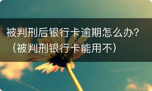 被判刑后银行卡逾期怎么办？（被判刑银行卡能用不）