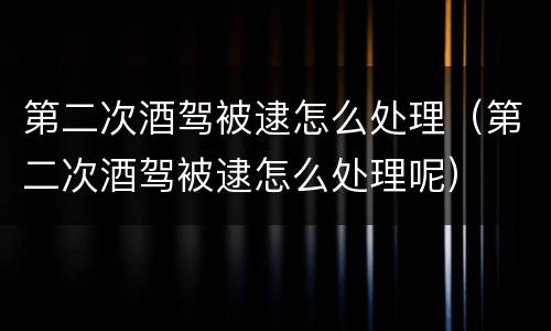第二次酒驾被逮怎么处理（第二次酒驾被逮怎么处理呢）