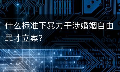 什么标准下暴力干涉婚姻自由罪才立案？