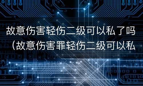 故意伤害轻伤二级可以私了吗（故意伤害罪轻伤二级可以私了吗）
