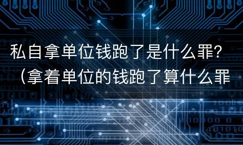 私自拿单位钱跑了是什么罪？（拿着单位的钱跑了算什么罪）