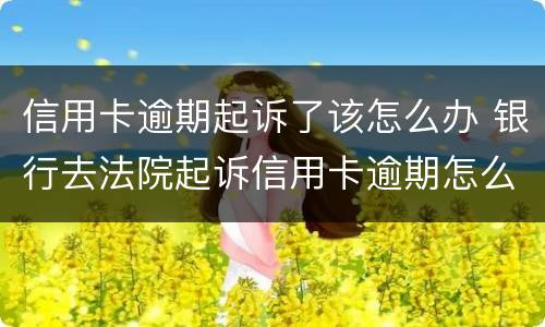 信用卡逾期起诉了该怎么办 银行去法院起诉信用卡逾期怎么办