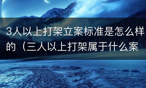 3人以上打架立案标准是怎么样的（三人以上打架属于什么案件）