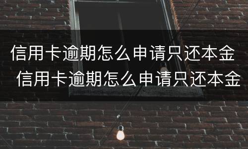 信用卡逾期怎么申请只还本金 信用卡逾期怎么申请只还本金的