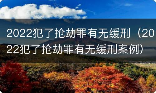 2022犯了抢劫罪有无缓刑（2022犯了抢劫罪有无缓刑案例）