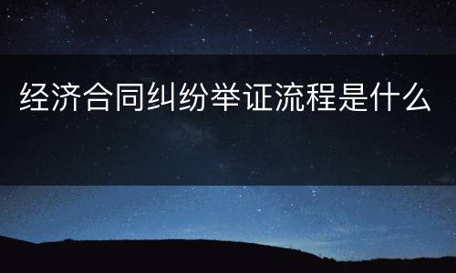 经济合同纠纷举证流程是什么