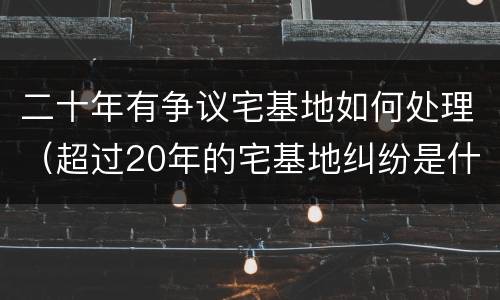 二十年有争议宅基地如何处理（超过20年的宅基地纠纷是什么诉讼）