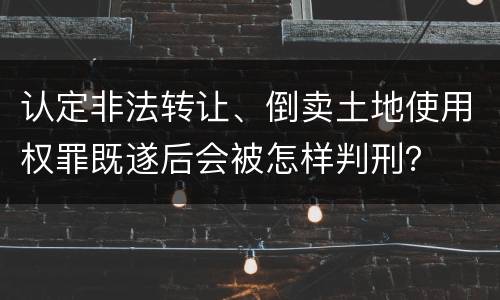 认定非法转让、倒卖土地使用权罪既遂后会被怎样判刑？
