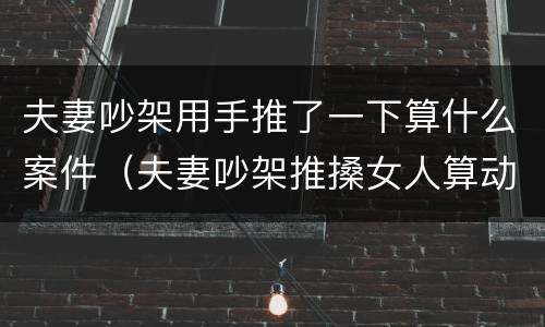 夫妻吵架用手推了一下算什么案件（夫妻吵架推搡女人算动手吗）
