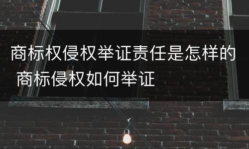 商标权侵权举证责任是怎样的 商标侵权如何举证