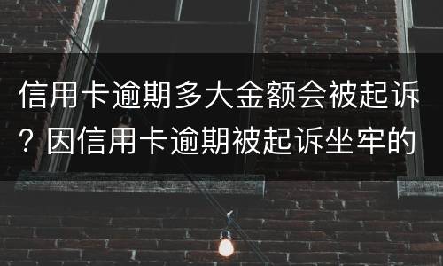 信用卡逾期多大金额会被起诉? 因信用卡逾期被起诉坐牢的多吗