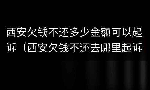 西安欠钱不还多少金额可以起诉（西安欠钱不还去哪里起诉）
