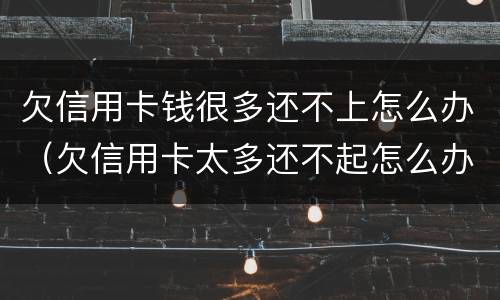 欠信用卡钱很多还不上怎么办（欠信用卡太多还不起怎么办）