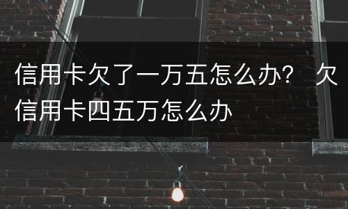 信用卡欠了一万五怎么办？ 欠信用卡四五万怎么办
