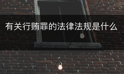 有关行贿罪的法律法规是什么