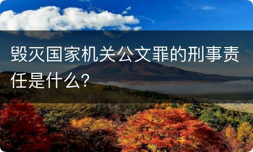 毁灭国家机关公文罪的刑事责任是什么？