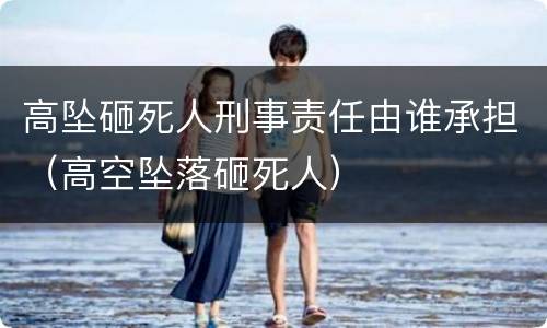 高坠砸死人刑事责任由谁承担（高空坠落砸死人）