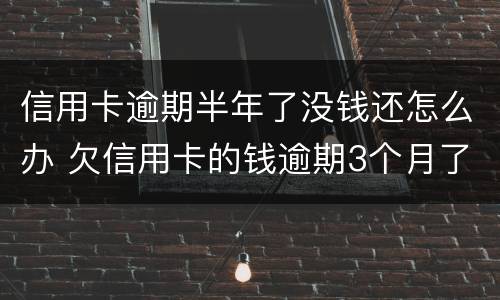 信用卡逾期半年了没钱还怎么办 欠信用卡的钱逾期3个月了还不上怎么办