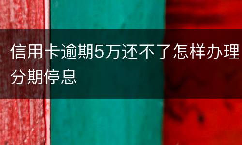信用卡逾期5万还不了怎样办理分期停息