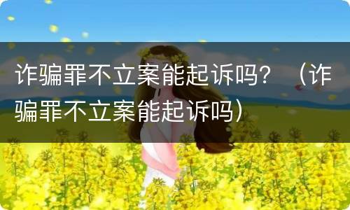 诈骗罪不立案能起诉吗？（诈骗罪不立案能起诉吗）