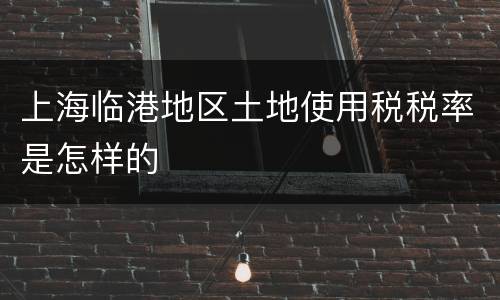 上海临港地区土地使用税税率是怎样的