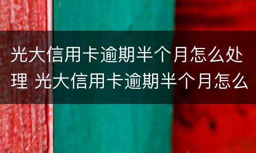 光大信用卡逾期半个月怎么处理 光大信用卡逾期半个月怎么处理最好