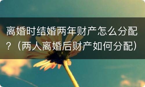 离婚时结婚两年财产怎么分配?（两人离婚后财产如何分配）