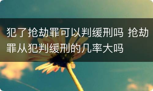 犯了抢劫罪可以判缓刑吗 抢劫罪从犯判缓刑的几率大吗