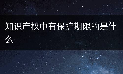知识产权中有保护期限的是什么