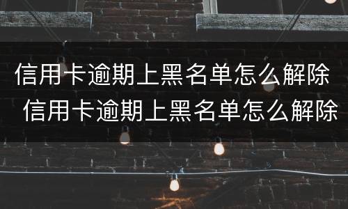 信用卡逾期上黑名单怎么解除 信用卡逾期上黑名单怎么解除不了