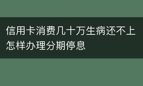 信用卡消费几十万生病还不上怎样办理分期停息