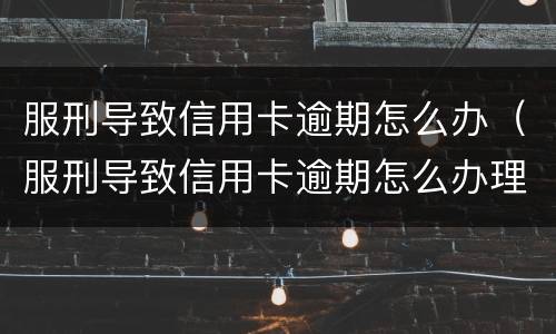 服刑导致信用卡逾期怎么办（服刑导致信用卡逾期怎么办理）