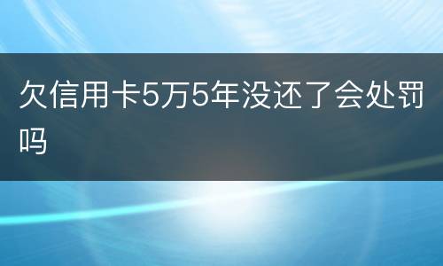 欠信用卡5万5年没还了会处罚吗