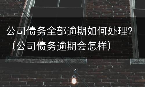 公司债务全部逾期如何处理？（公司债务逾期会怎样）