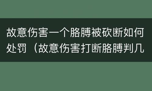 故意伤害一个胳膊被砍断如何处罚（故意伤害打断胳膊判几年）